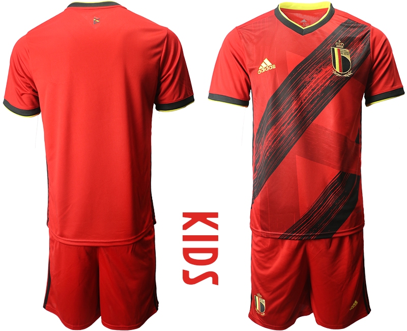 Youth 2021 European Cup Belgium home red Soccer Jersey